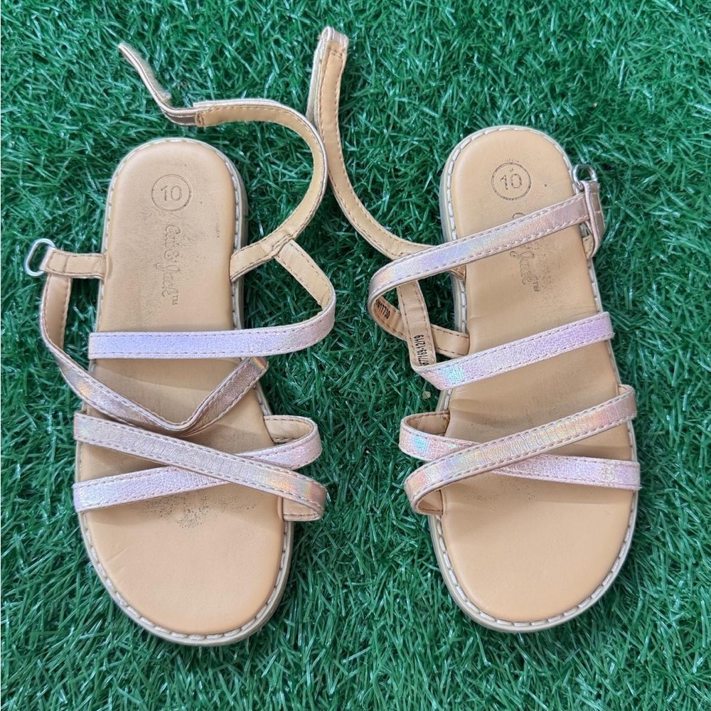Cat & Jack Iridescent Strappy Sandals‎ Size 10